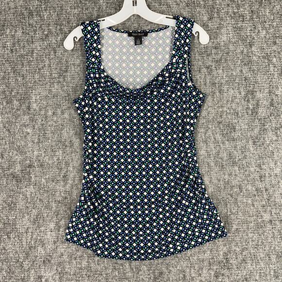 WHBM Blouse Womens‎ Medium Drape Neck Tank Stretch Fitted Business Formal - Picture 1 of 8